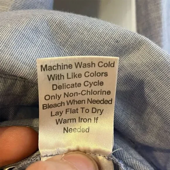 CAbi Women's M Blue Pintucked Button-Up Tunic Shirt Long Sleeve Casual - Picture 5 of 7